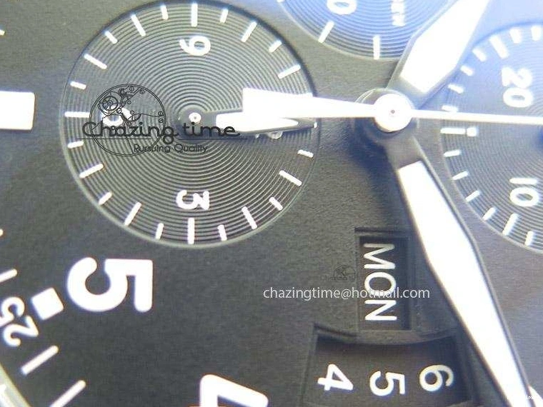 MIROTIME 0114 Minimalist Pilot Chrono 3777 43mm ZF 1:1 Best Edition Black Dial On SS Bracelet A 7364